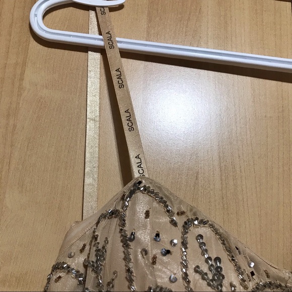 Nude Sequence Strapless Formal Dress - Picture 3 of 8